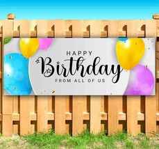 Happy Birthday From All Of Us Advertising Vinyl Banner Flag Sign Many Sizes - £17.56 GBP+