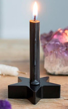 Pack Of 4 Occult Wicca Black Pentagram Star Small Candle Stick Holder Sc... - $369.57 MXN