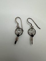 Vintage Southwestern Sterling Silver Dream Catcher Earrings 3.6cm - $19.80