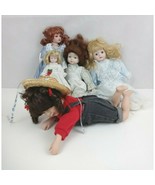 Vintage Lot Of 5  Collector&#39;s  Porcelain Dolls Variuos Sizes, Sizes List... - $54.32 CAD