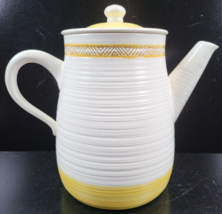 Franciscan Hacienda Gold Coffee Pot &amp; Lid Vintage Geometric Yellow White... - £62.47 GBP