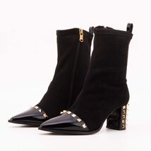 The Amethyst Studded Black Suede Leather Women’s Boot image 2
