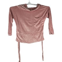 Womens Velvet-Like Cowl Neck Top &amp; Pants Pajama Set Small Pink - $23.03