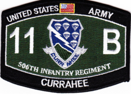 4.375&quot; Army 506TH Airborne Infantry 11 B Currahee Embroidered Patch - £23.17 GBP