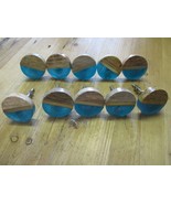 12 WOOD KNOBS ROUND DRAWER PULLS HANDLE KITCHEN BATHROOM MID CENTURY TUR... - $30.17 CAD