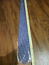 Vintage new old stock Men&#39;s Tie blue tie with yellow canoe print - £7.74 GBP