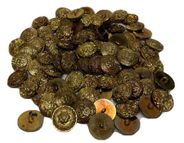 Large Lot of Plastic Gold Etched Vintage Unique Buttons 5.9 oz - £27.69 GBP
