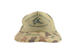 Vtg 80s Distressed Taxidermy Unlimited Spell Out Camouflage Trucker Hat Snapback - £27.21 GBP