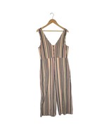 Urban Outfitters Jumpsuit Womens M Striped Wide Leg Sleeveless Pocket Pink - $27.71