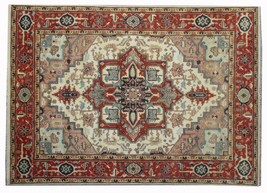 New Imported Antique Look Ivory color 9x12 Handmade Rug-1383 - £2,061.99 GBP