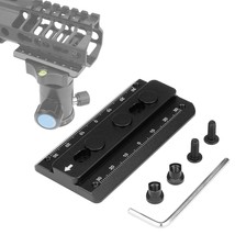 76Mm/2.99" Metal Keymod Rail Tripod Plate Adapter Mount With Safety Stop Screws  - £28.73 GBP