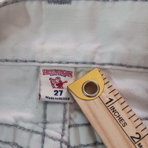 True Religion MOZJ60ESB Women's 27 White Cotton Skinny Jeans With Paint Design image 3