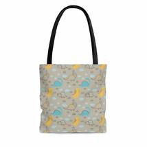Dinosaurs In The Clouds Hand Drawn Silver Plated AOP Tote Bag - $26.35+