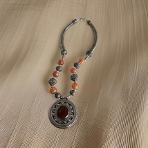 Vintage Nepal Tibetan Necklace Carnelian Agate Ethnic Women Handmade Jewelry - £32.57 GBP