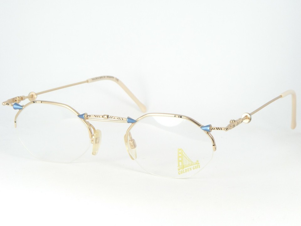 GOLDEN GATE by ARGENTA 905 003 GOLD /BLUE EYEGLASSES GLASSES FRAME 48-20... - $65.13