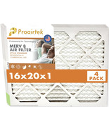 Proairtek AF16201M08SWH Model MERV 8 16x20x1 Air Filter (Pack of 4) - £47.06 GBP