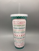 Holiday Double Wall Acrylic Tumbler Cup Straw &quot;12 Days of Christmas at t... - $14.85