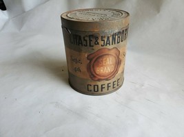 Antique CHASE &amp; SANBORNS Seal Brand Steel Cut Percolated Coffee Tin - $44.99