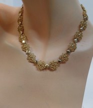 Vintage Intricate Goldtone Pattern Magnetic Clasp  14&quot; Necklace - £15.82 GBP