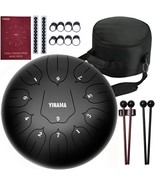 Yinama Steel Tongue Drum Percussion Instrument 11 Notes 10 Inches Black - £46.85 GBP