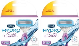 Schick Hydro Silk Cartridges 4 ea (Pack of 2) - £27.96 GBP