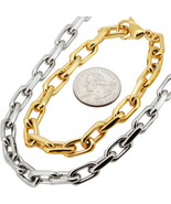 316L Stainless Steel 18k GP 8mm Cable Link Chain Necklace Bracelet 8.5”-22” - $25.99+