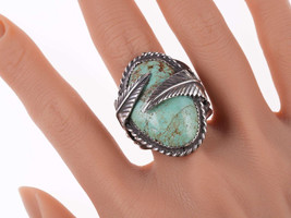 sz12.5 Large Vintage Navajo Sterling, turquoise ring - $280.67