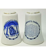 Salt Pepper Shakers Grant&#39;s Farm Clydesdale Blue White Ceramic Silver Vi... - £12.07 GBP