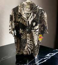 Kalaheo Hawaiian Shirt Men SIZE Large Floral Short Sleeve Rayon Made USA... - £27.75 GBP