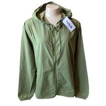 Hurley Womens XL Outdoor Shell Hooded Jacket Olive Branch Green - £31.10 GBP