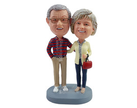Custom Bobblehead Jovious couple wearing nice clothe with one hand inside the po - £118.72 GBP