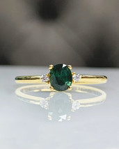 Natural Teal Sapphire Ring,925 Sterling Silver,Round Cut,Wedding Gift for Her - £56.11 GBP