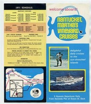 Nantucket Martha&#39;s Vineyard Cruises Brochure Hyannis Siasconsett Menemsha 1971 - £14.08 GBP