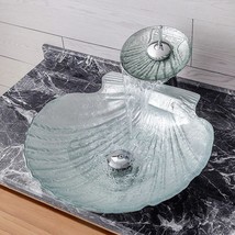 Bathroom Wash Sink With Faucet And Glass Bowl In The Shape Of A Shell From - $298.99