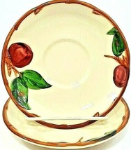 Franciscan Apple Ware Coffee Cup Saucers 6&quot; Set Of 2 Vintage USA - £7.43 GBP