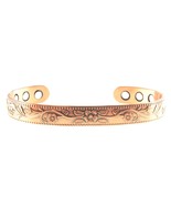 Elderflower Design Copper Bracelet For Arthritis Magnetic Therapy - £37.58 GBP