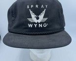 Vintage Spray Wyng Eagle Plane Flying USA Adjustable Black Trucker Hat C... - $22.24