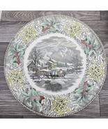 Vintage Adams Currier &amp; Ives Christmas Plate American Farm Scene Winter ... - €28,45 EUR