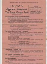 Today's Official Program The Royal Gorge World's Highest Suspension Brid... - $14.85