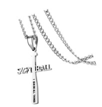 Softball Bat Cross Pendant, I CAN DO ALL THINGS Bible - £40.68 GBP