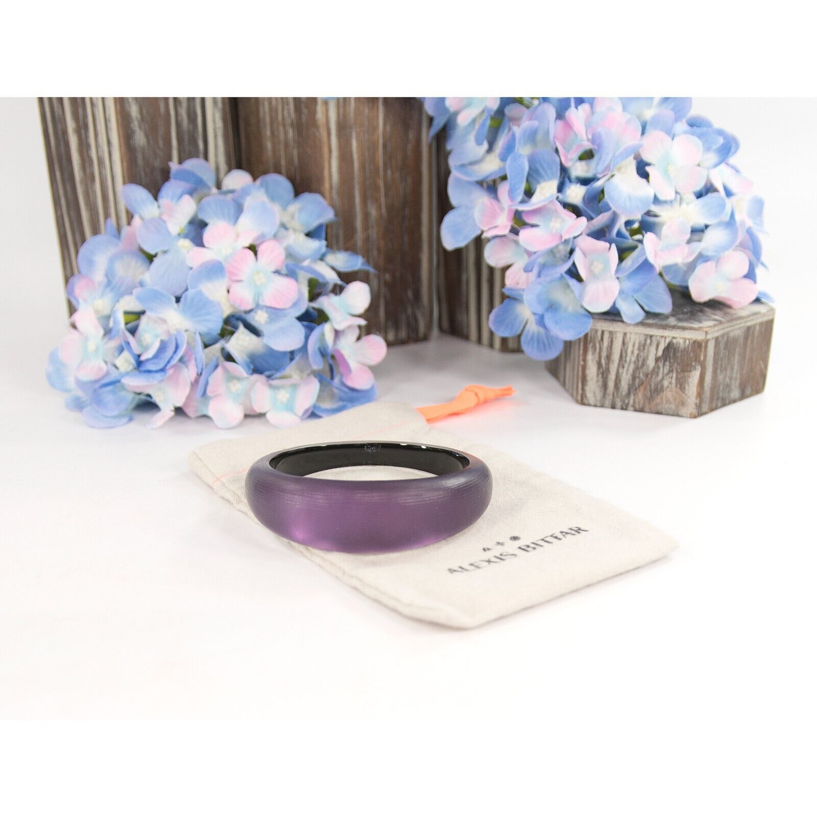 Alexis Bittar Iris Purple Lucite Medium Tapered Bangle Bracelet NWT - $138.11