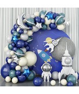 Outer Space Balloon Garland Kit, 124Pcs Space Birthday Decorations, Navy... - £28.32 GBP