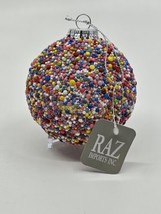 RAZ Imports Christmas Celebration Confetti Ball Ornament, 3.25&quot; New - £15.79 GBP