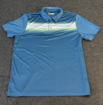 PGA Tour Pro Series Athletic Fit Golf Polo Blue Striped Men&#39;s Size 2XL XXL - £11.63 GBP