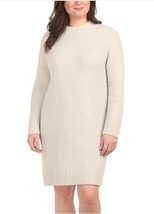Dalia Womens Sweater Dress Beige Tan Long Sleeves Relaxed Fit Above Knee - $44.99