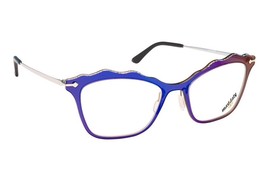 MAD in ITALY ORIGANO V01 Eyeglasses Women&#39;s Square Cat Eye Shiny Blue Vi... - $304.85 CAD
