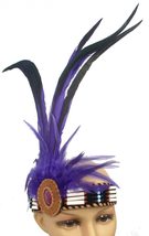Terrapin Trading Ltd Ethical Native American Headdress Headband Beads & Feathers - £16.58 GBP