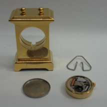 Excelsior Miniature Clock Gold Tone 2&quot; Works Battery Not Included - £17.35 GBP