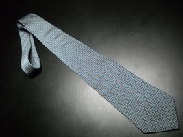 Lauren by Ralph Lauren Neck Tie Hand Finished Silk Blue Black White Made in USA - £9.64 GBP