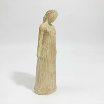 Thoughtful Woman Figurine Statue Faux Wood 8x2x2.5 inches - £11.86 GBP